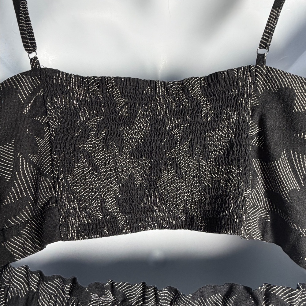 ❤️ Two-piece Plus Floral Print Black Midi Skirt & Matching Crop Top - SZ XXL/2X - Picture 7 of 10
